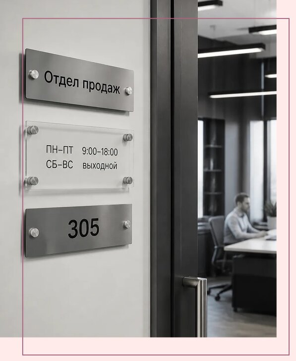 Офисные таблички на дверь в Тутаеве по цене от 5137 р. | Аванза-Ттв